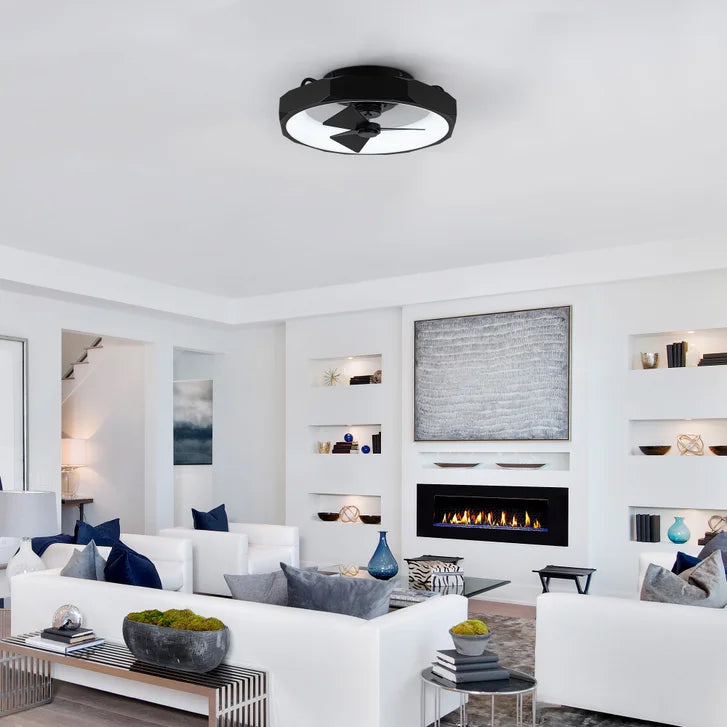 Parrot Uncle 19 in. Matte Black Industrial Ceiling Fan