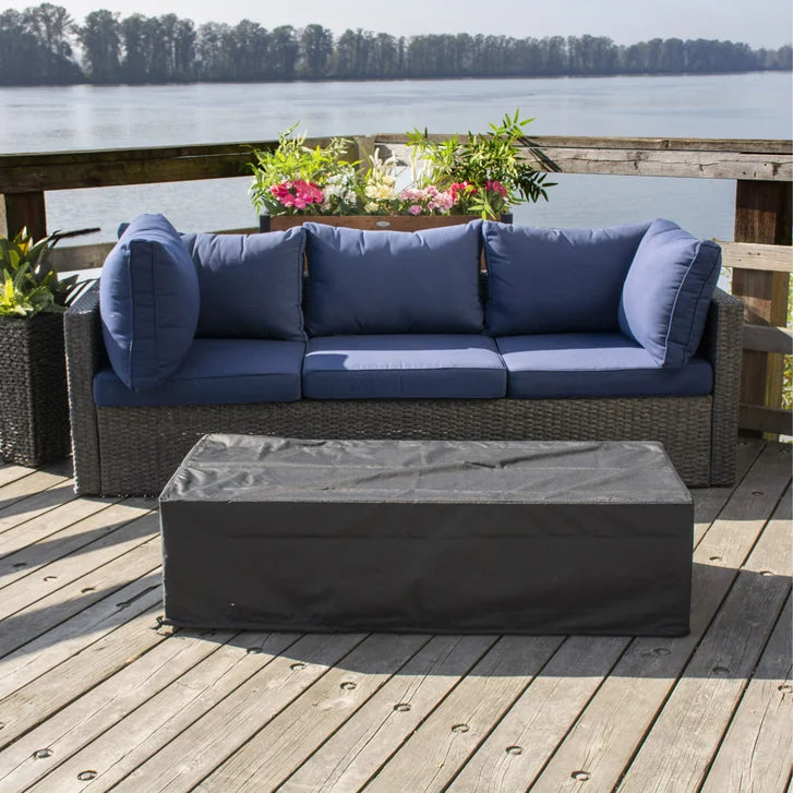 Paramount Concrete Look Aluminum Fire Table, Low Rectangular