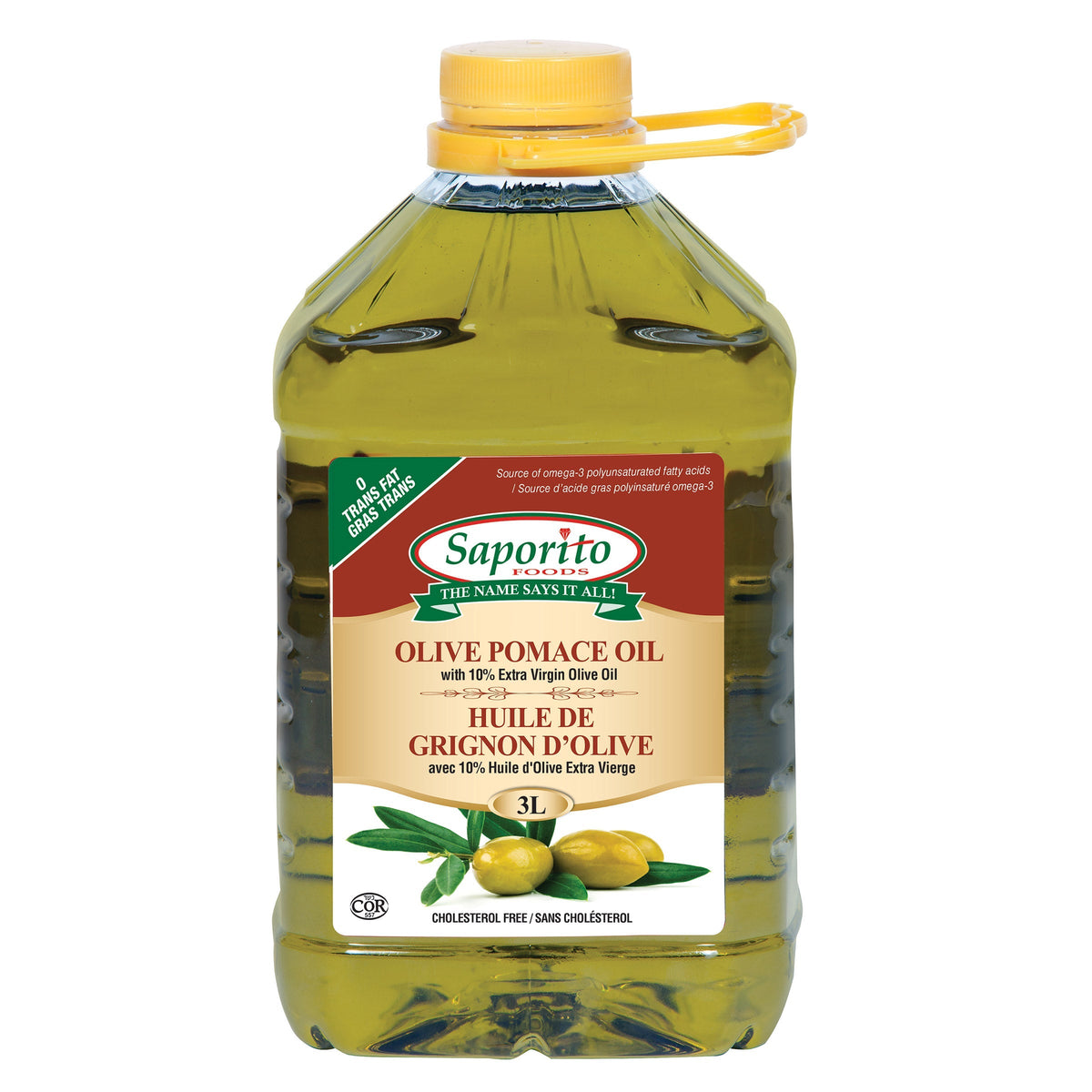 Saporito Pomace Oil with 10% Extra Virgin Olive Oil, 3 L