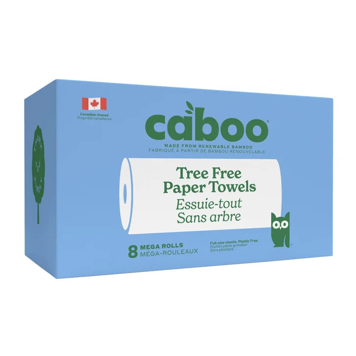 Caboo Bamboo Paper Towels 2-ply 120 Sheets, 8 Mega Rolls