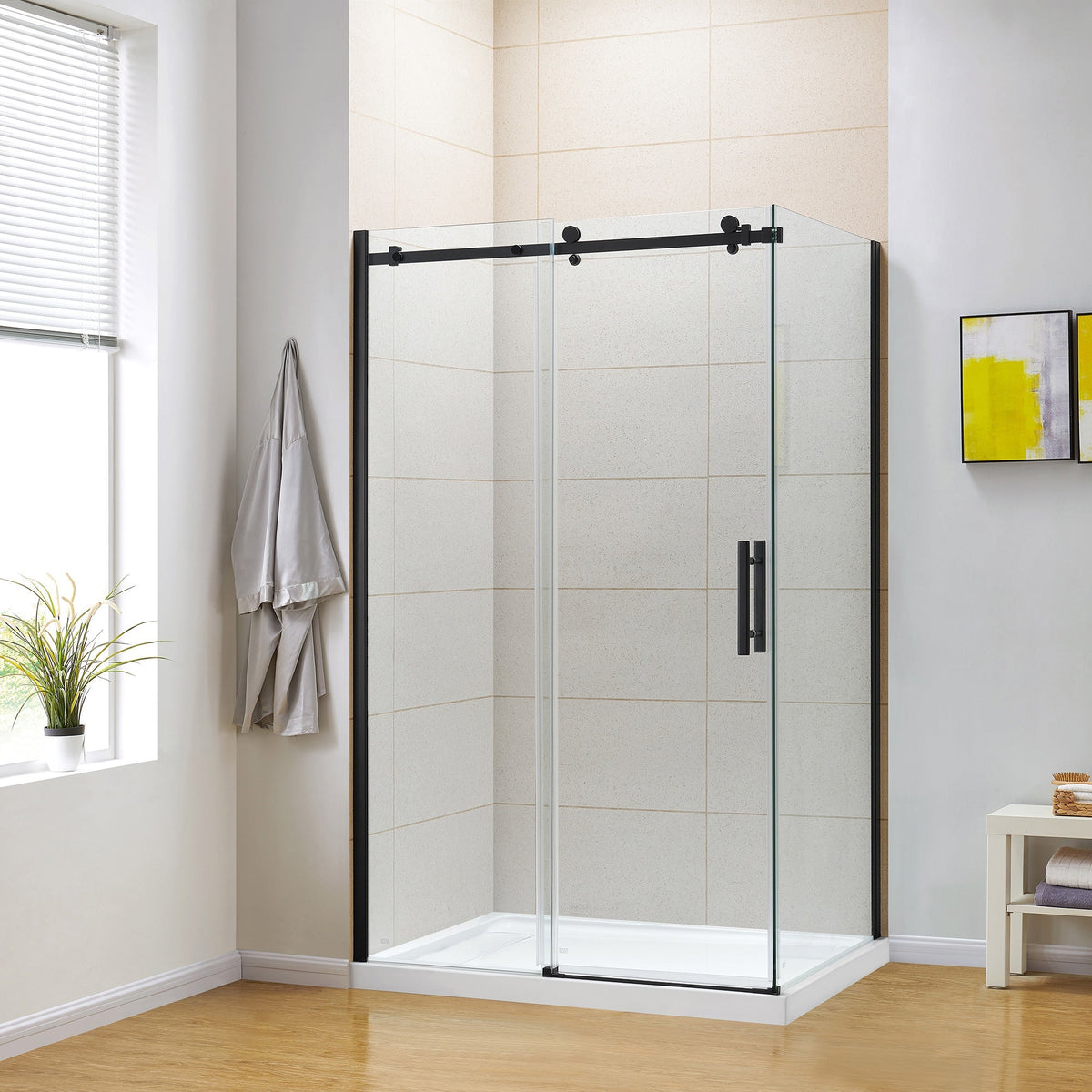 OVE Kelsey 48 in. x 32 in. Corner Shower Kit with Base