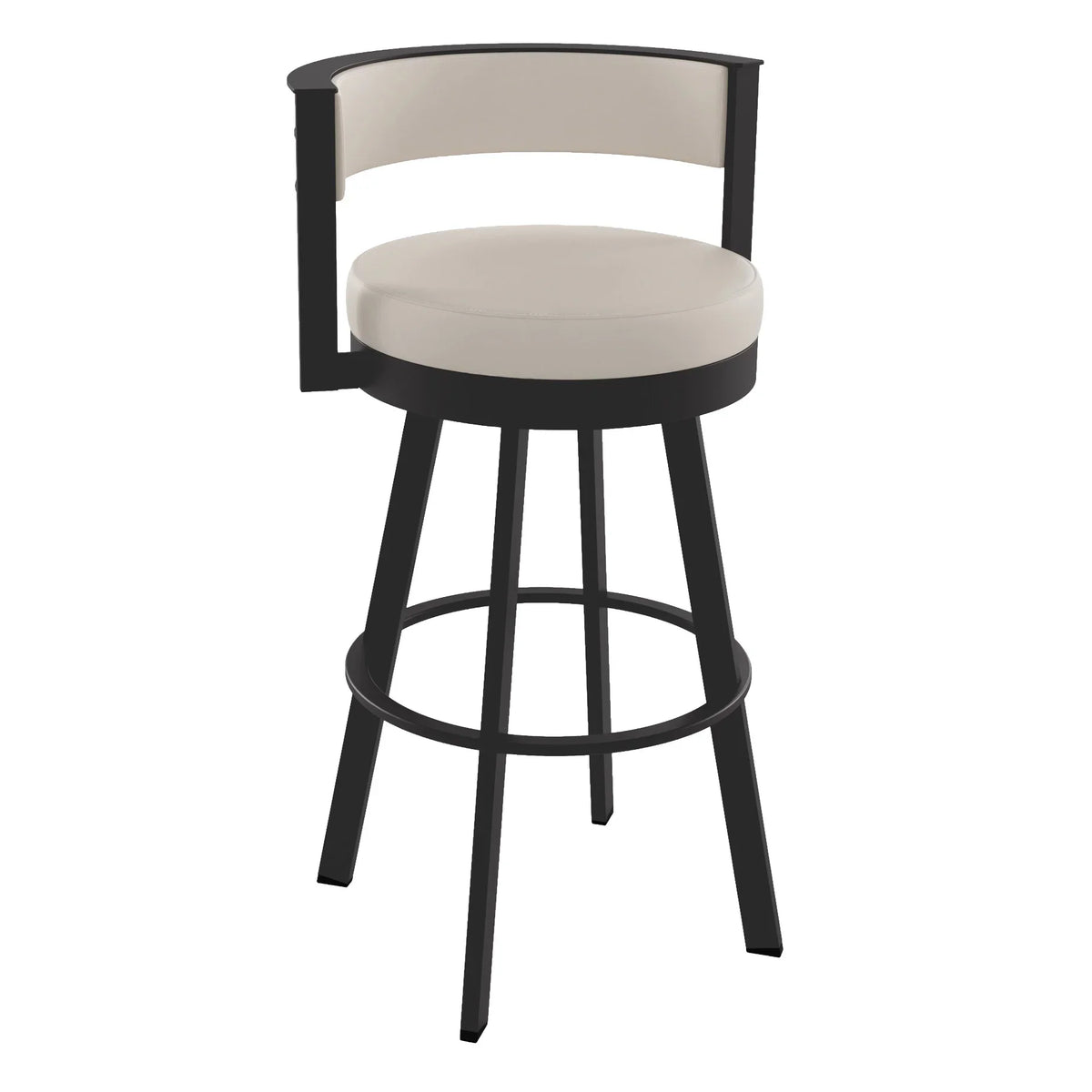 Amisco Browser Brown Frame and Cream Seat Bar or Counter Stool