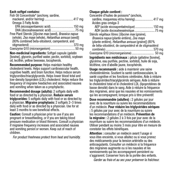 webber naturals Omega-3 & CoQ10 with Plant Sterols - 2 x 200 Softgels