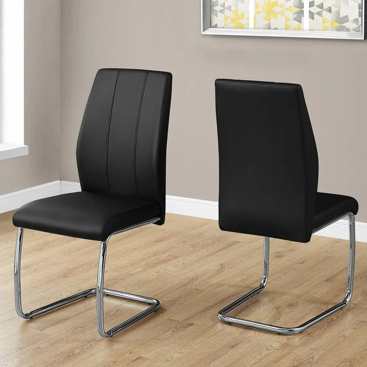 Geri Contemporary Dining Chair, 2-pack with Chrome Frame
