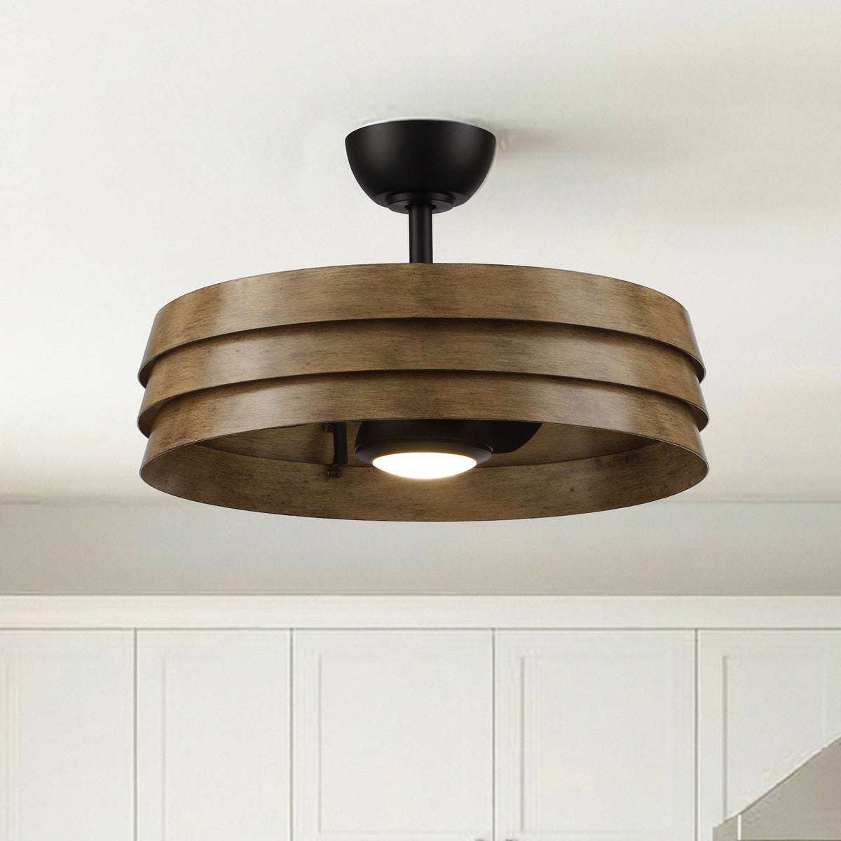 Parrot Uncle 22 in. Farmhouse Wood Grain Ceiling Fan with Light