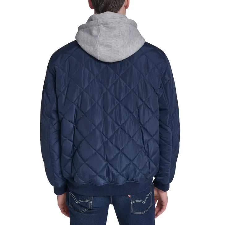 Converse Men's Hooded Quilted Bomber Jacket