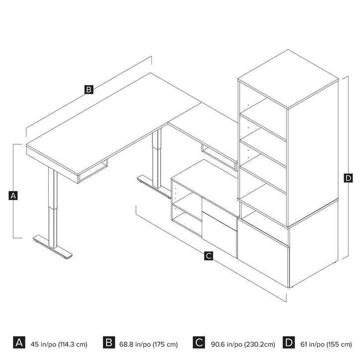 Bestar Viva Back-to-back L-shaped Height-adjustable Workstations