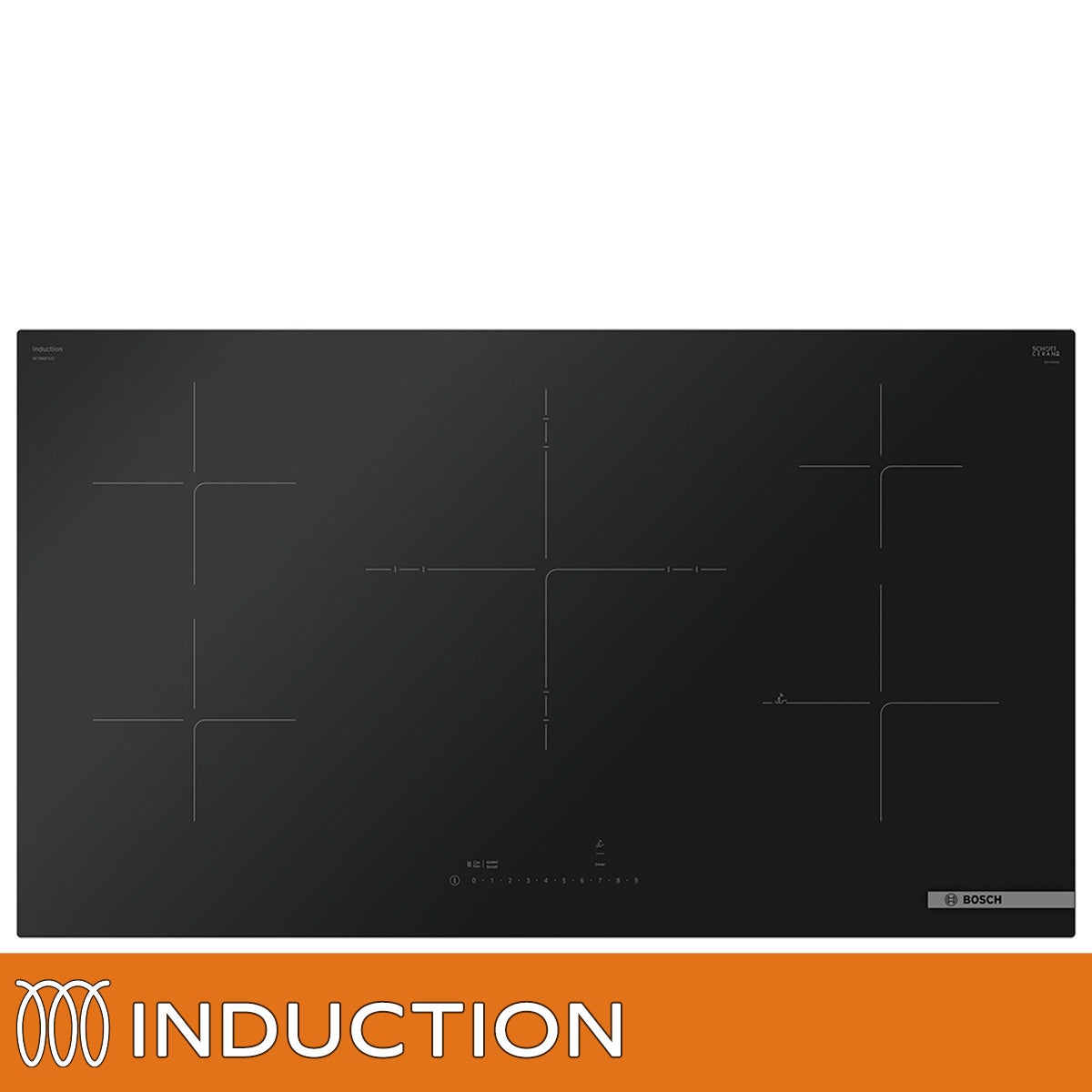 Bosch 800 Series 36 in. Black Induction 5 Element Cooktop with SpeedBoost Technology