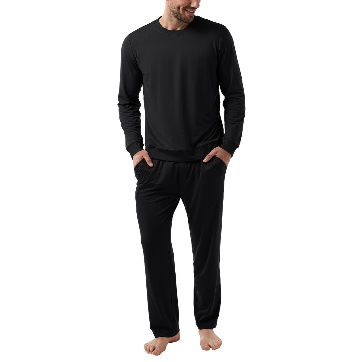 Layer Zero Men's Stretch 2-piece Lounge Set – Long Sleeve & Tapered Pant