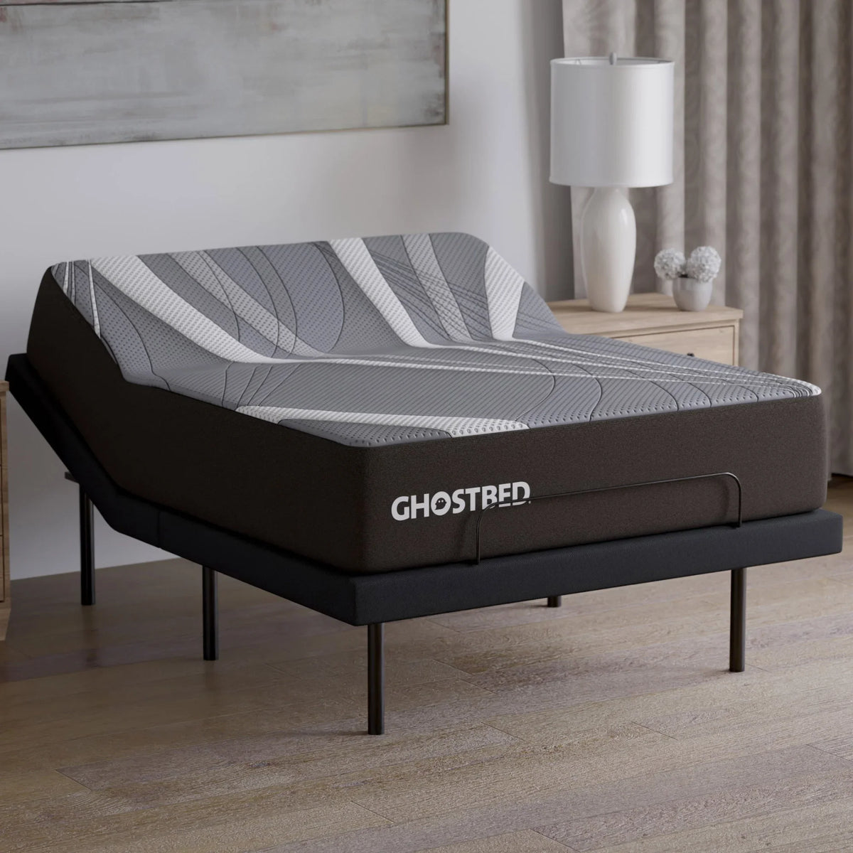 GhostBed Dual Harmony 35.6 cm (14 in.) Hybrid Mattress with Adjustable Bed Base