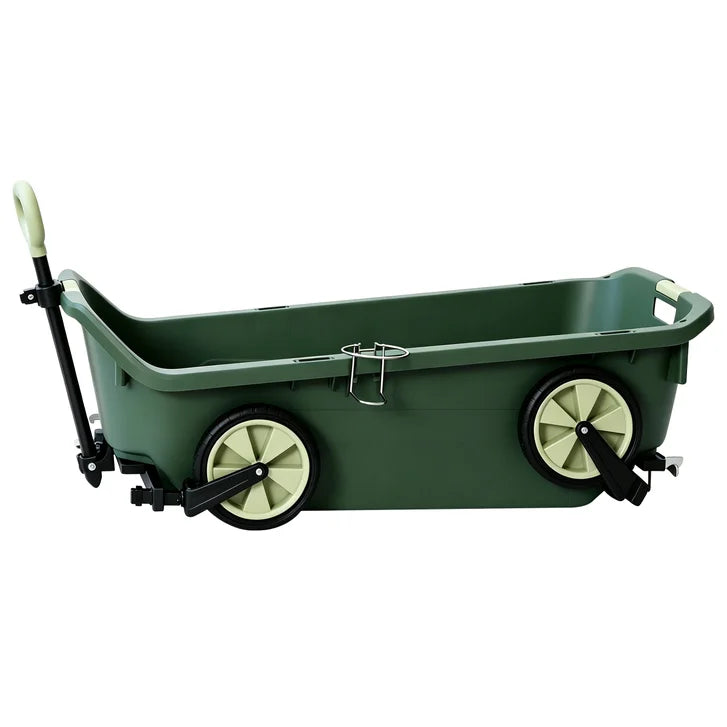 Seina Heavy Duty Plastic Utility Wagon with Fold-Up Wheels