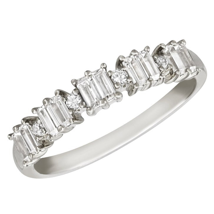 Baguette and Round Brilliant Diamond Ring (0.48 ctw)