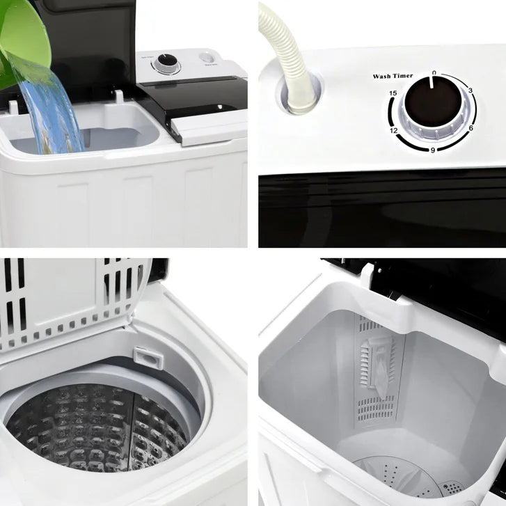 Kenmore 24 in. 2 in 1 Portable Compact Twin Tub Washer and Spin Dryer, 15.5 lbs. Capacity