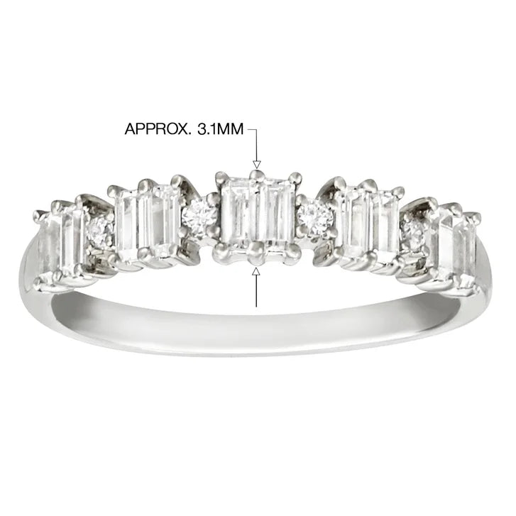 Baguette and Round Brilliant Diamond Ring (0.48 ctw)