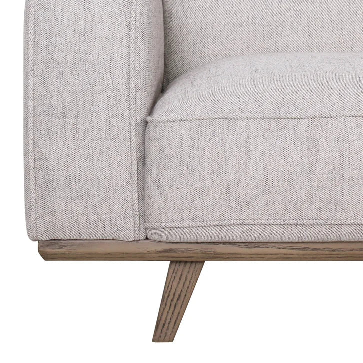 Fabric Loveseat with Solid Oak Base