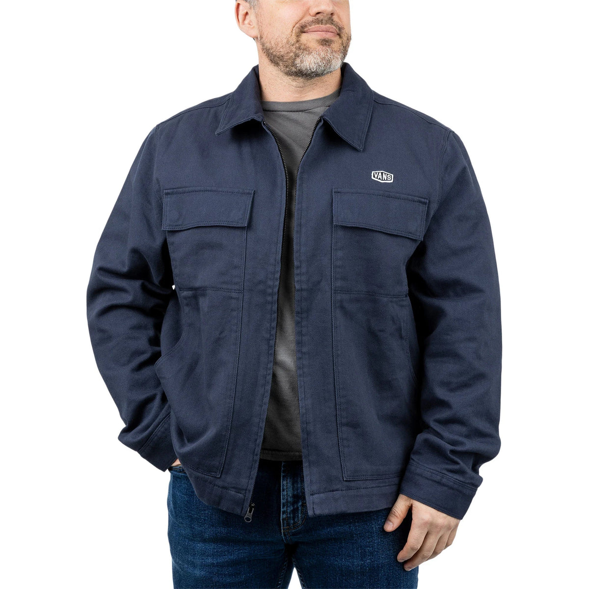 Vans Men's Mcavoy Zip Station Jacket – Casual Full-Zip Coat with Collar