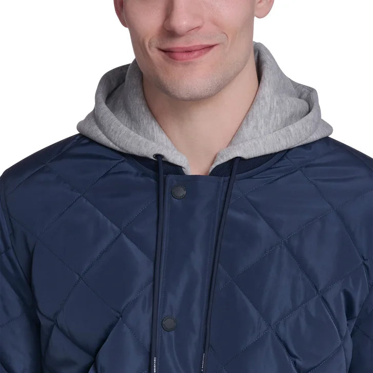 Converse Men's Hooded Quilted Bomber Jacket