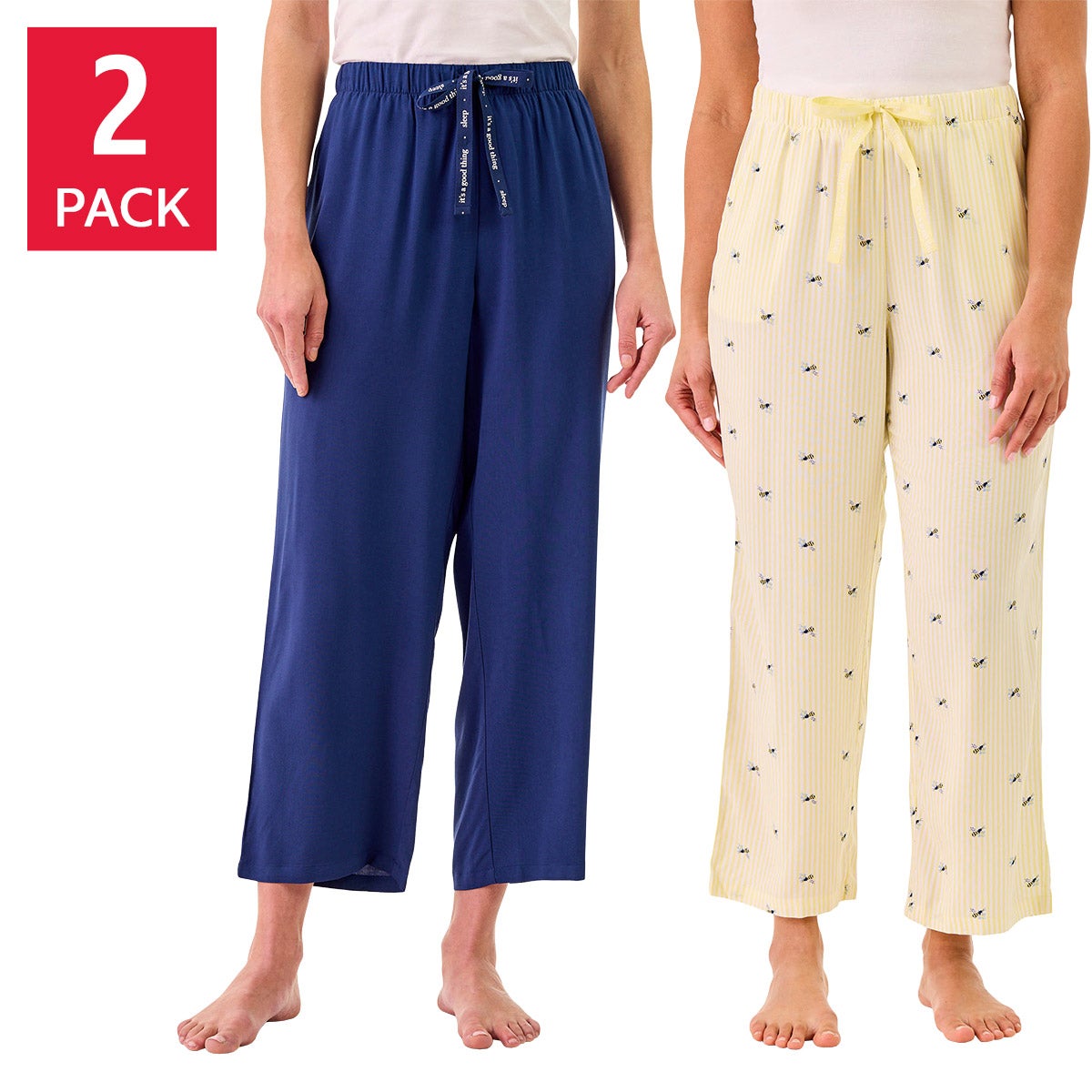 Martha Stewart Women's Capri Pajama Pants, 2-pack
