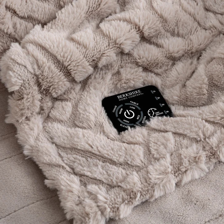 Berkshire Home Company Heated Luxe Faux Fur Throw