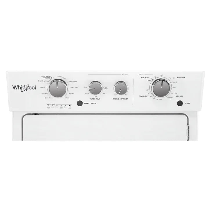 Whirlpool 27 in White Stacked Electric Laundry Centre with 4.0 cu. ft. I.E.C. Washer and 5.9 cu. ft. dryer