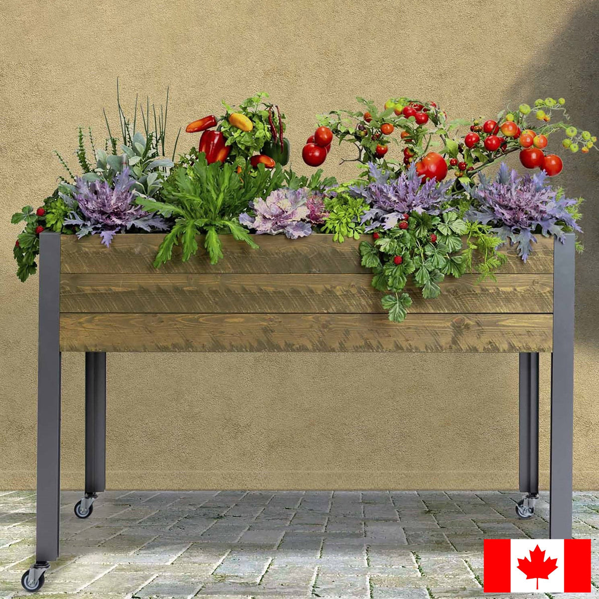 CedarCraft 81 cm (32 in.) Self-watering Elevated Planter with Greenhouse and Cover