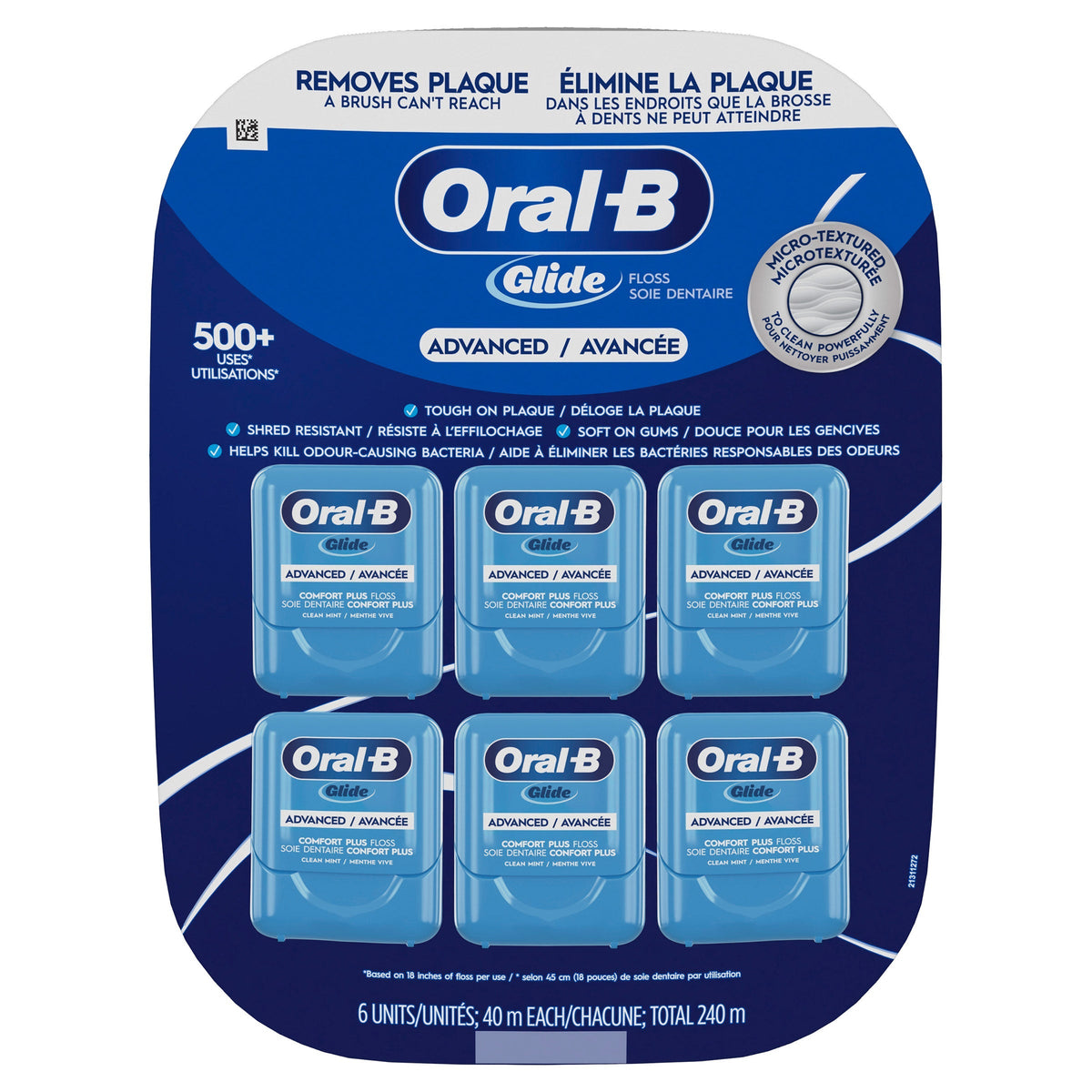 Oral-B Glide Advanced Multi-Protection Floss, 6 x 40 m