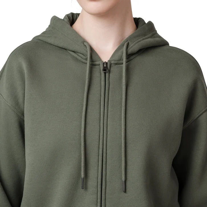 Tuff Athletics Women’s Oversized Fleece Hooded Full Zip