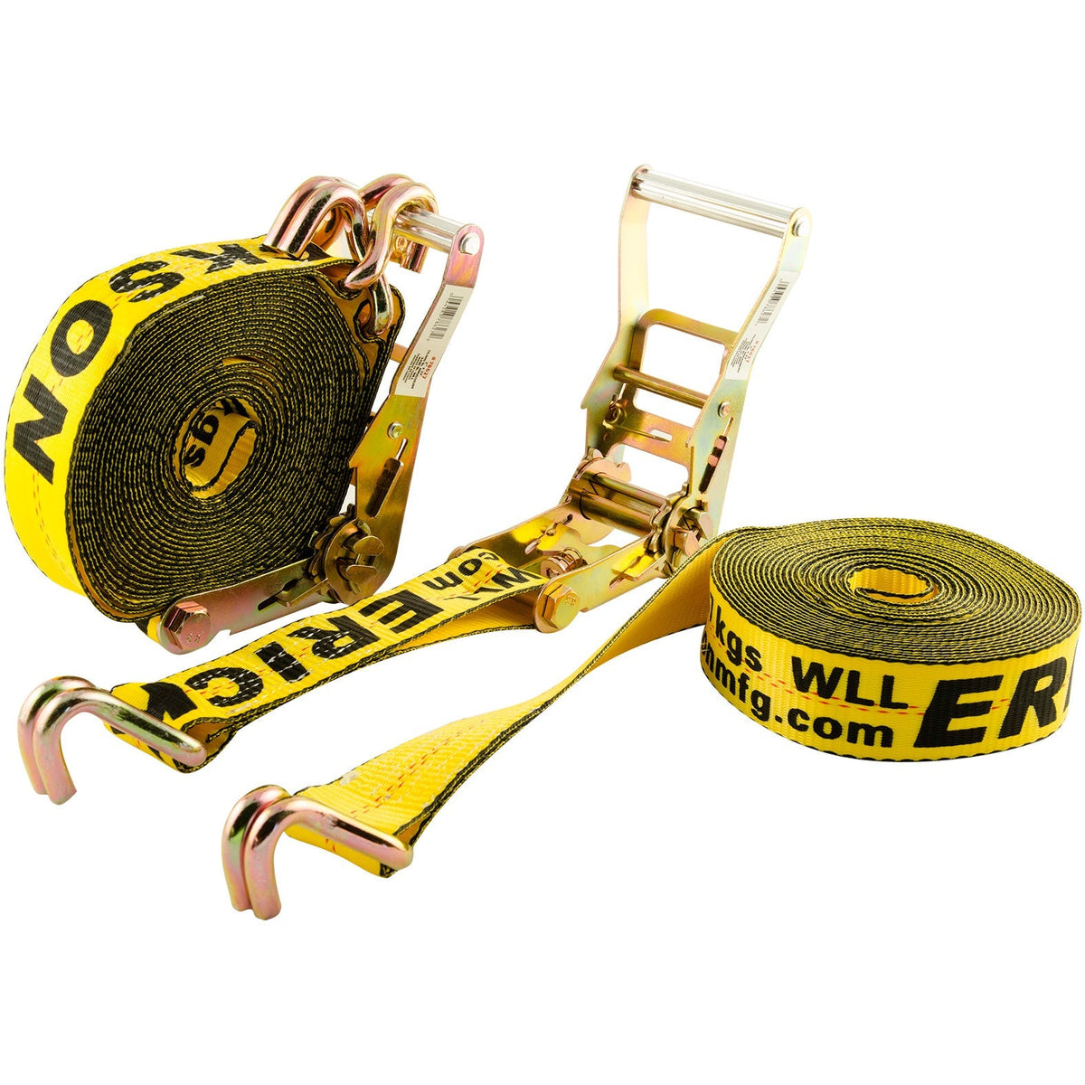 Erickson 8.2 m (27 ft.) Ratchet Strap with Double J Hooks 2-pack