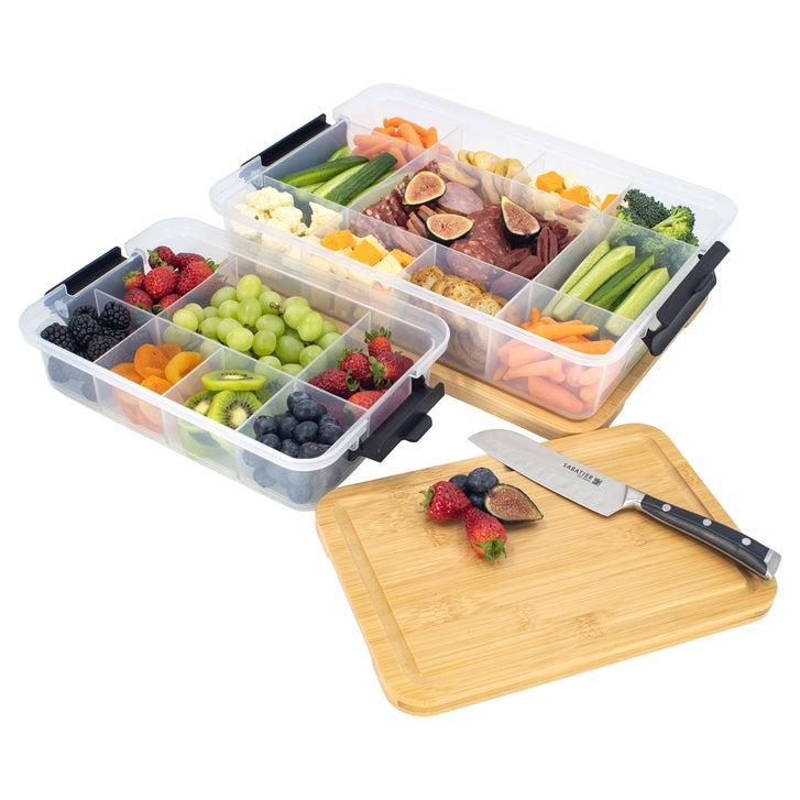 Sabatier Snacklebox Set with Bamboo Lid, 2-pieces