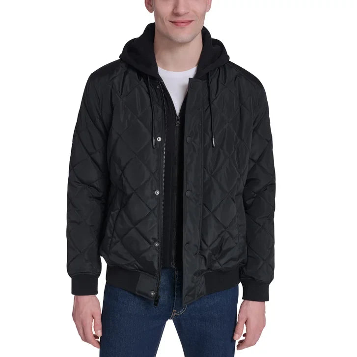 Converse Men's Hooded Quilted Bomber Jacket