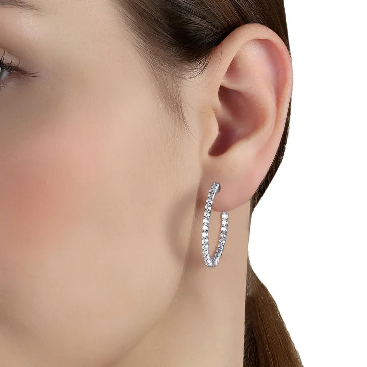 Round Brilliant Diamond Hoop Earrings (2.00 ctw)