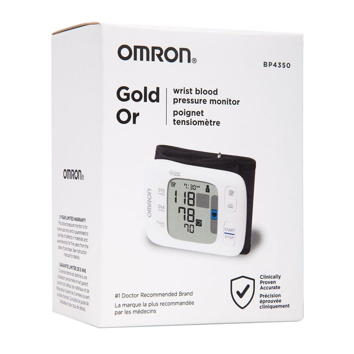 Omron BP4350 Gold Wrist Blood Pressure Monitor with Wireless Bluetooth Smart Technology