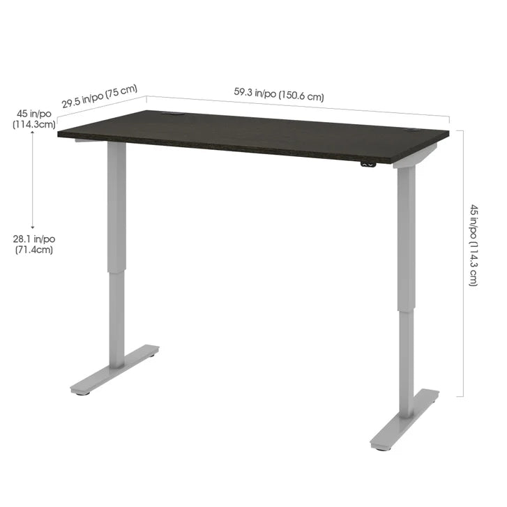 Bestar Upstand 76.2 cm x 152.4 cm (30 in. x 60 in.) Height Adjustable Desk with Dual Monitor Arm