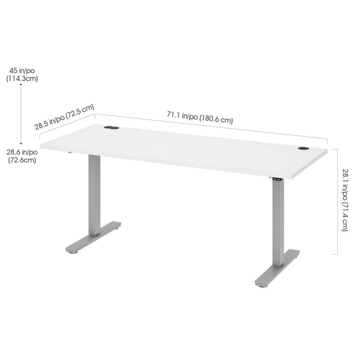 Bestar Upstand 72.4 cm x 182.9 cm (28.5 in. x 72 in.) Height Adjustable Desk