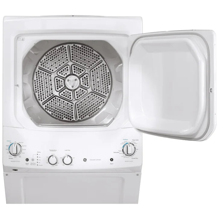 GE 27 in. Electric White 4.4 cu. ft. (I.E.C) Washer and 5.9 cu. ft. Dryer Laundry Centre