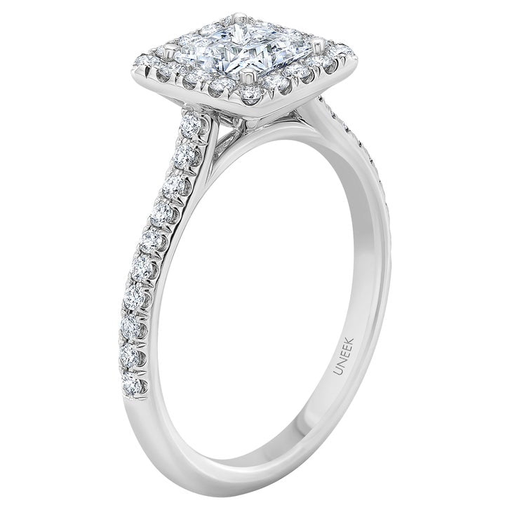 1.44 ctw Princess Cut and Round Brilliant, Clarity VS2, Colour I, Diamond Engagement Ring, size 7