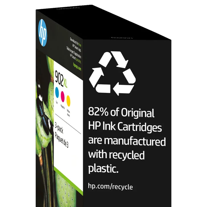 HP 902XL Cyan, Magenta and Yellow High Yield Original Ink Cartridges (T0A41BN) Combo pack