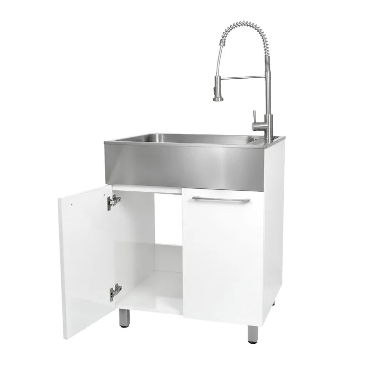 Transform 28 in. All-in-one RTA Laundry Cabinet with Stainless Steel Sink and Faucet