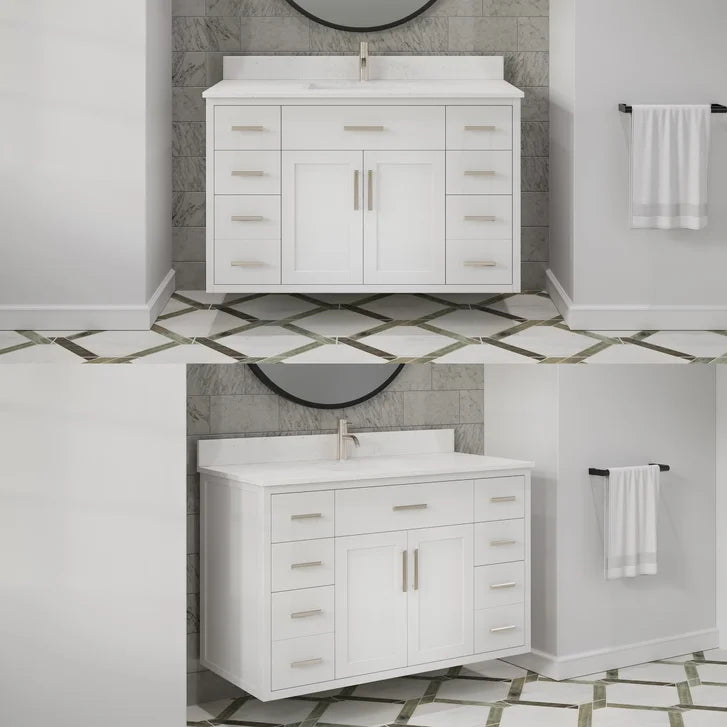 Studio Bathe Katie II Vanity in White Finish with Engineered Stone Countertop