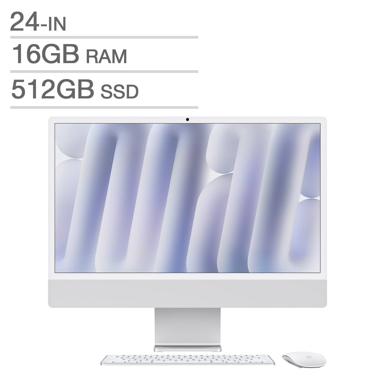 Apple 24 in. iMac, Apple M4 Chip - 16 GB RAM, 512 GB SSD, Silver