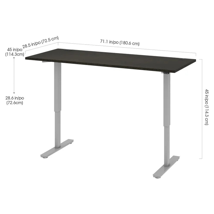 Bestar Upstand 72.4 cm x 182.9 cm (28.5 in. x 72 in.) Height Adjustable Desk