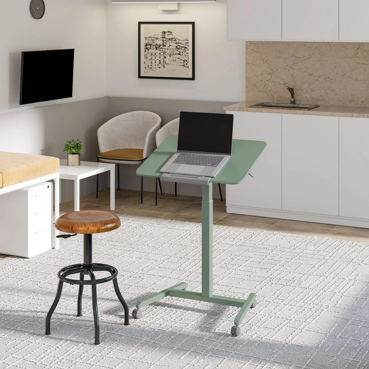 Tilting Height Adjustable Mobile Desk