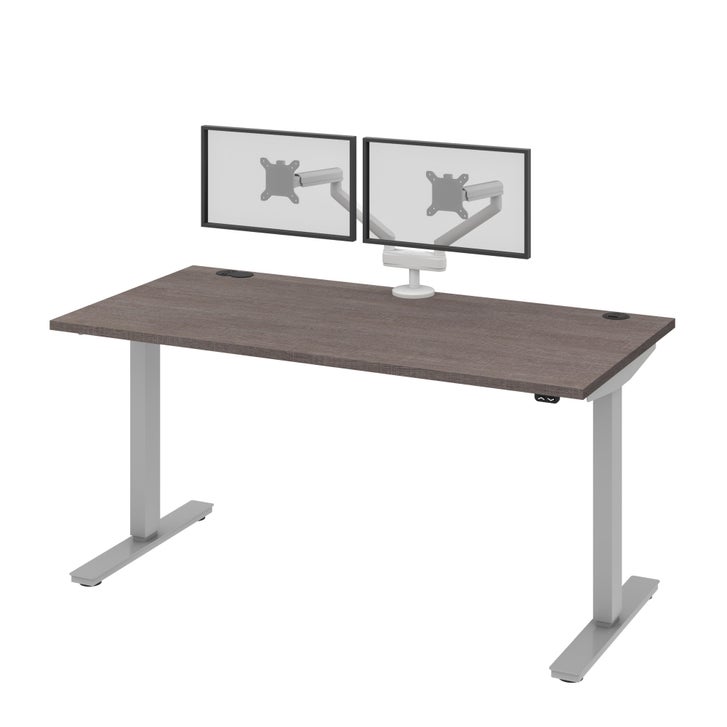 Bestar Upstand 76.2 cm x 152.4 cm (30 in. x 60 in.) Height Adjustable Desk with Dual Monitor Arm