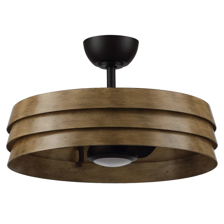 Parrot Uncle 22 in. Farmhouse Wood Grain Ceiling Fan with Light