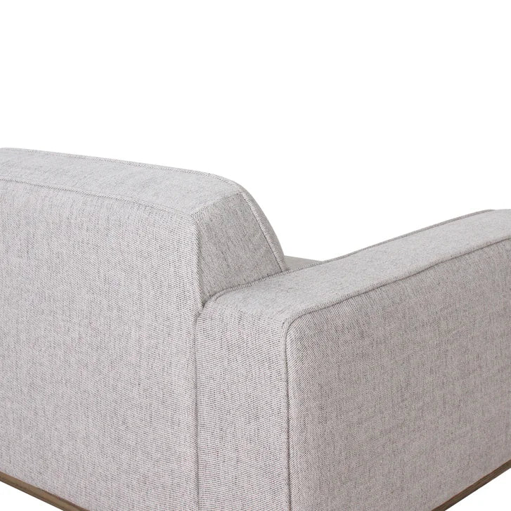 Fabric Loveseat with Solid Oak Base