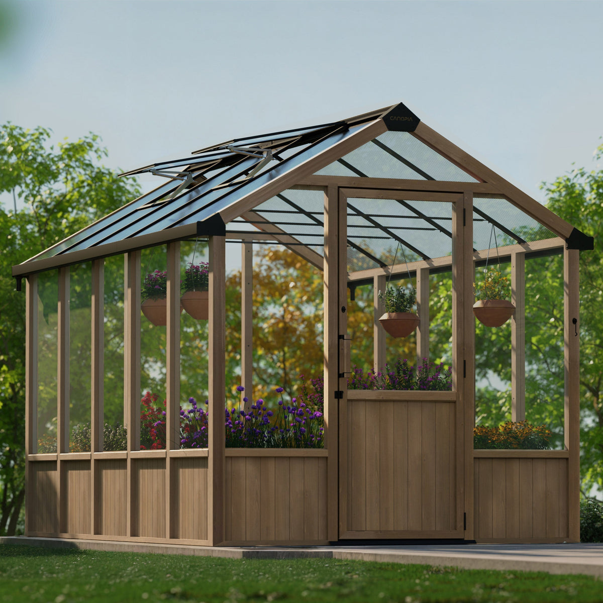 Canopia by Palram Natura Cedar Wood 8 ft. x 12 ft. Greenhouse