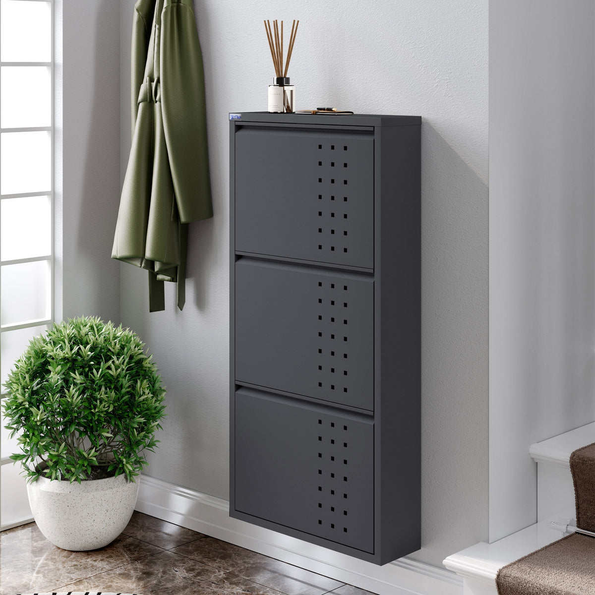 CEHA AYK 3-Door Metal Shoe Cabinet with Front Ventilation