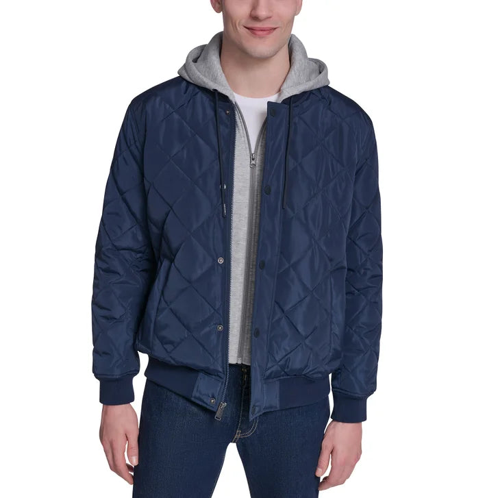 Converse Men's Hooded Quilted Bomber Jacket