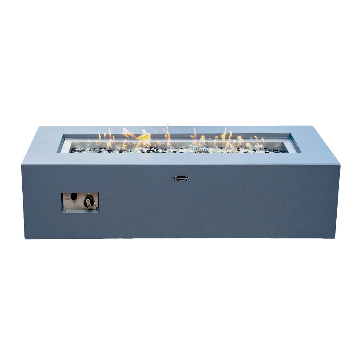 Paramount Concrete Look Aluminum Fire Table, Low Rectangular