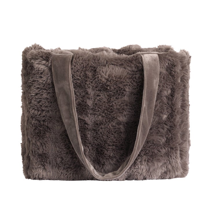 Life Comfort Fur Tote Bag & Travel Blanket Set